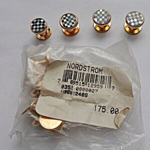 14k Gold Filled Gemstone tuxedo shirt studs NEW
